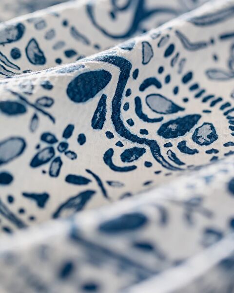 Jendi Single Cotton Ecocell Printed Pique Set - Dark Blue - 3