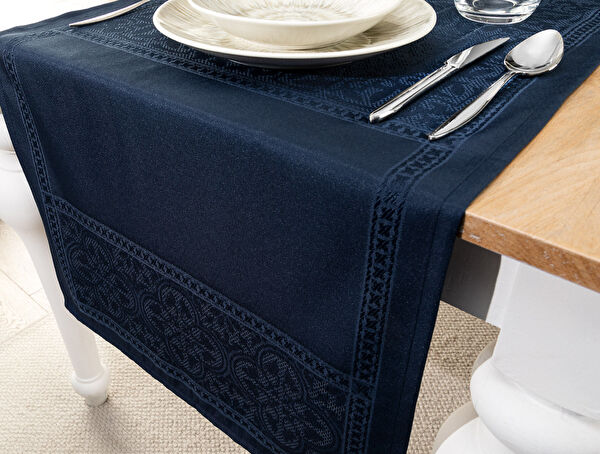 Tapis de couloir marocain - Bleu marine - 45x160 cm - 1