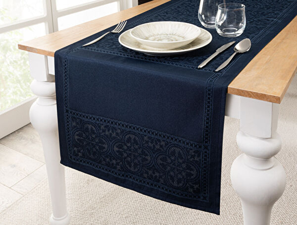 Tapis de couloir marocain - Bleu marine - 45x160 cm - 0