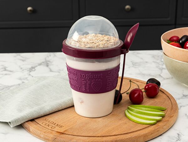 Récipient à collation Pansy avec cuillère - 0