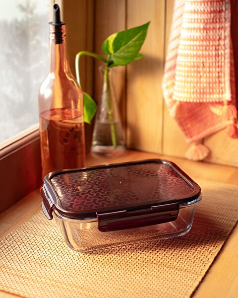 Récipient De Stockage En Verre Borosilicaté Rectangle Modène Avec Couvercle - 1500ml - 0