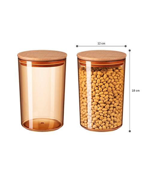 Lot de 2 boîtes de conservation Yuviera 1500 ml avec couvercle en bois - 5