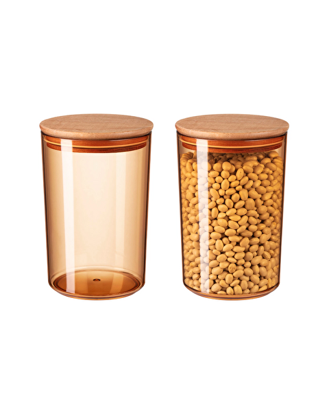 Lot de 2 boîtes de conservation Yuviera 1500 ml avec couvercle en bois - 4