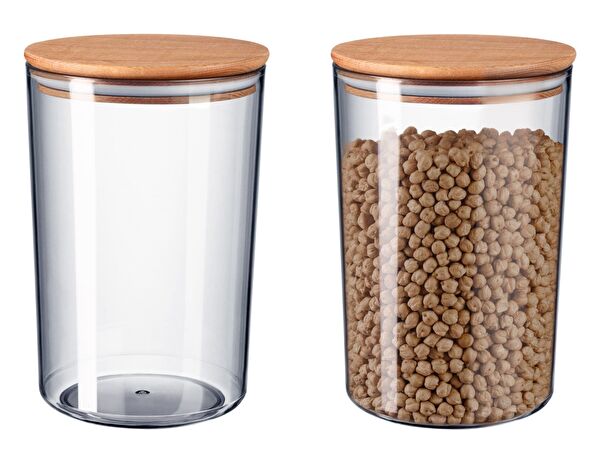 Storage Box With Wooden Lid 2300ml 2pcs - 3