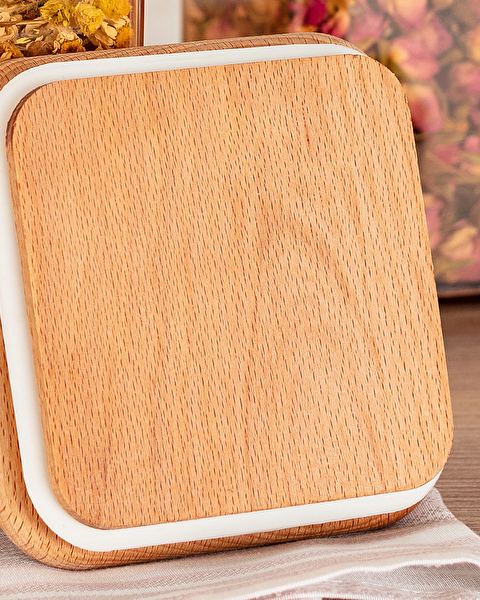 Kaviera Boîte de rangement avec couvercle en bois 1000 ml 2 pièces - 2