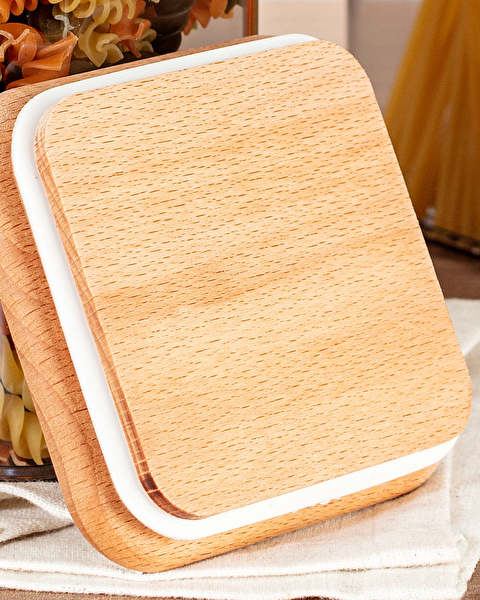 Kaviera Lot de 2 récipients de conservation 1500 ml avec couvercle en bois - 2