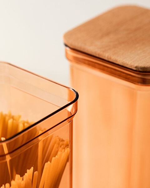 Kaviera Récipient de conservation 2 pièces avec couvercle en bois - 2100 ml - 1