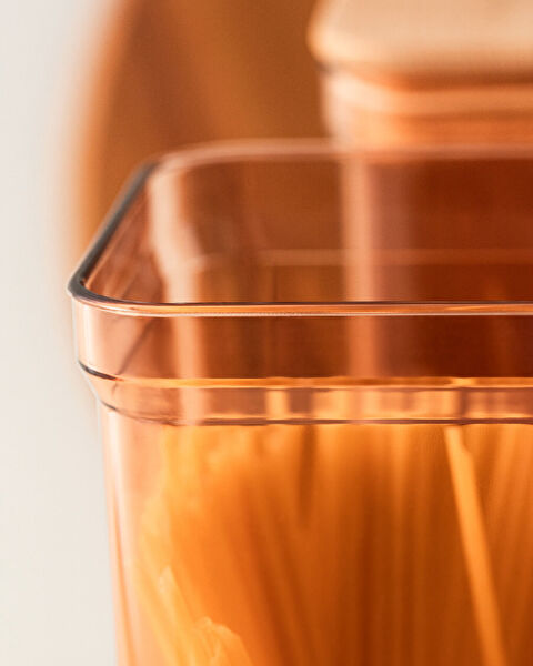 Kaviera Récipient de conservation 2 pièces avec couvercle en bois - 2100 ml - 2