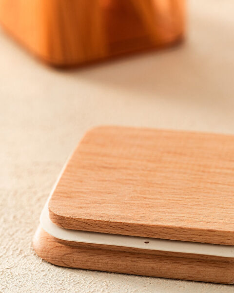 Kaviera Récipient de conservation 2 pièces avec couvercle en bois - 2100 ml - 3