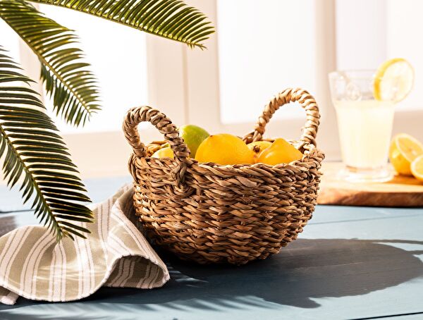 سلة خوص صغيرة من بولين - 0