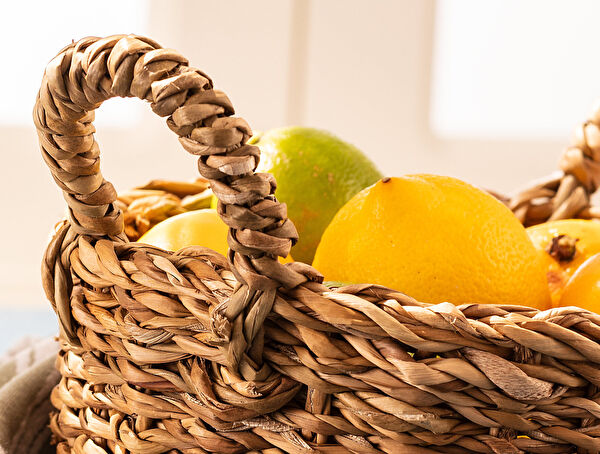 سلة خوص صغيرة من بولين - 1