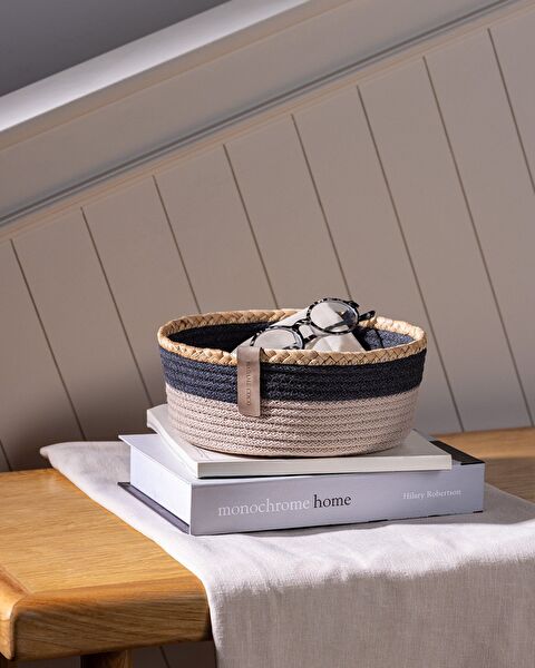 Envol Round Basket - Grey/Beige - 0