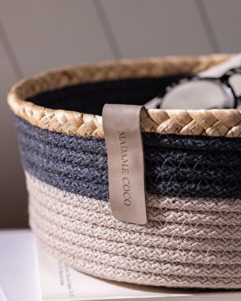 Envol Round Basket - Grey/Beige - 1