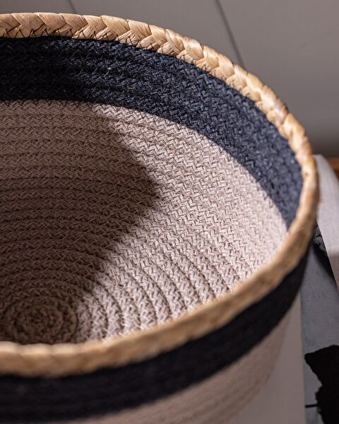 Envol Round Basket - Grey/Beige - 4