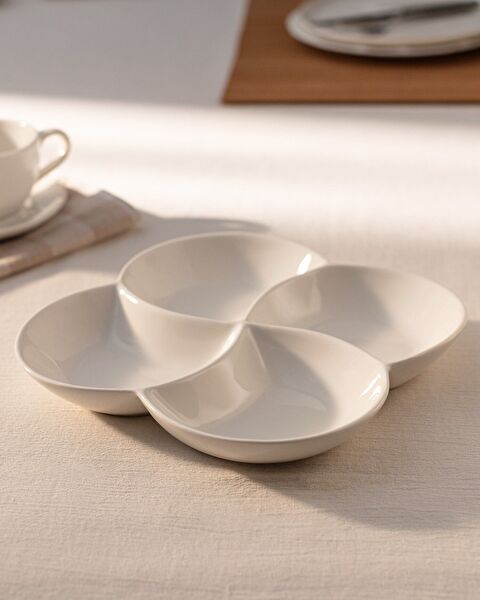 New Petit Concept 4 Bölmeli Küçük Sunum Tabağı - 0