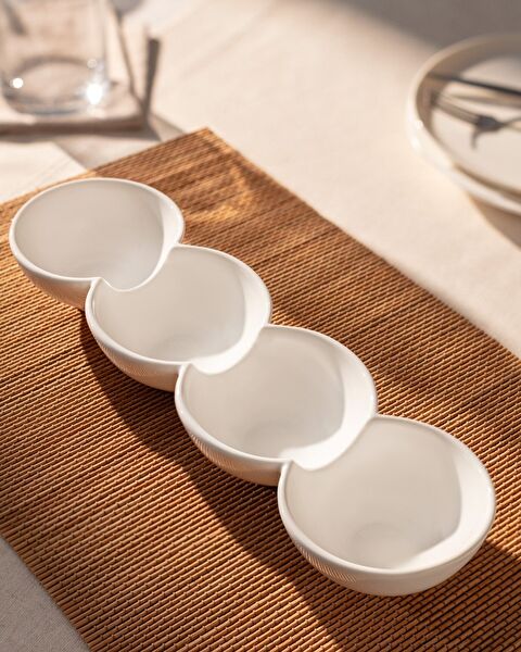 New Petit Concept 4 Bölmeli Küçük Sunum Tabağı - 0