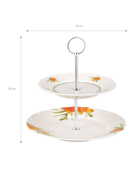 Présentoir à gâteaux à 2 niveaux avec motif Oleaster - 5