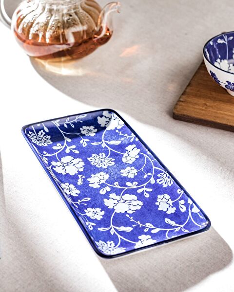 طبق مستطيل من Rêve Bleu Rennes مصنوع من الخزف الصيني الجديد - 0