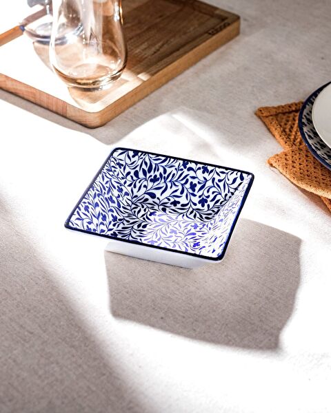 Rêve Bleu Tours New Bone China Square Bowl - 0