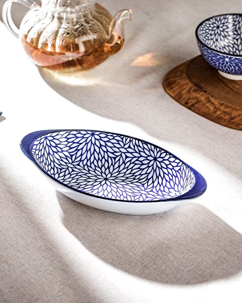 طبق Rêve Bleu Drancy الجديد على شكل عظمة صينية بمقبض - 0