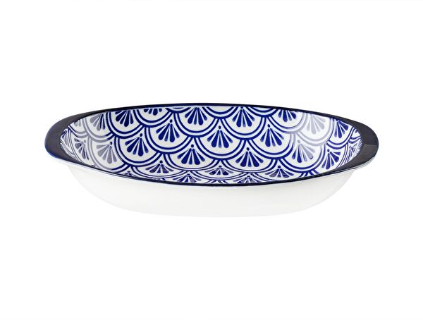 Rêve Bleu Belfort New Bone China Assiette Ovale avec Poignée - 1