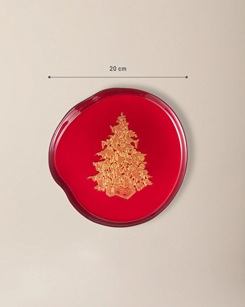 Citrine Decorative Plate - 20 cm - Red - 2