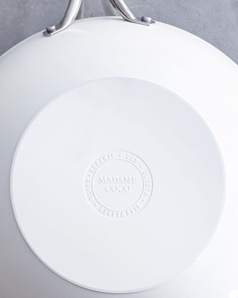 Poêle Wok Nano Céramique - Blanc/Anthracite - 28 cm - 5