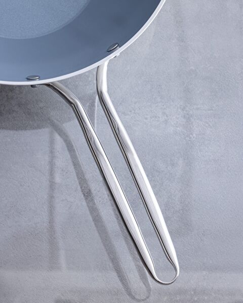 Poêle Wok Nano Céramique - Blanc/Anthracite - 28 cm - 2