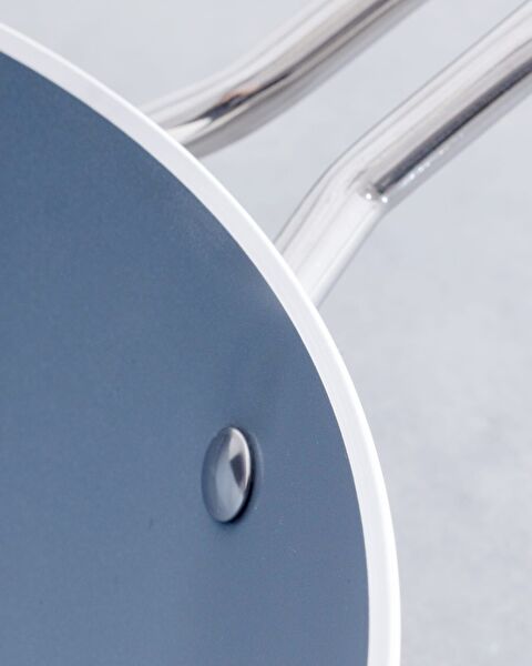 Poêle Wok Nano Céramique - Blanc/Anthracite - 28 cm - 4