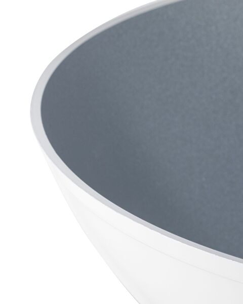 Poêle Wok Nano Céramique - Blanc/Anthracite - 28 cm - 8