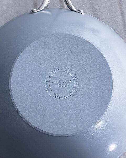 Nano Keramische Wokpan - Grijs/Wit - 28 cm - 5