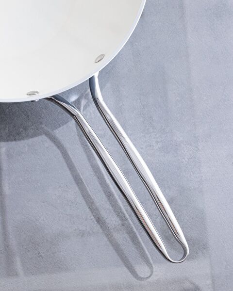 Nano Keramische Wokpan - Grijs/Wit - 28 cm - 2