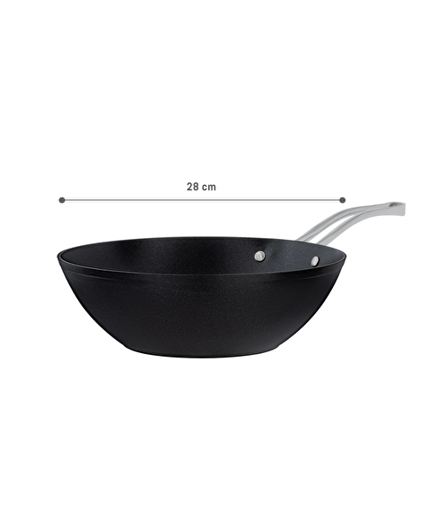 Poêle Wok Professionnelle Titanium - Noir - 28 cm - 4