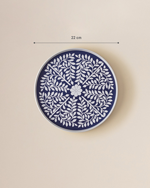 Plateau de Présentation Rond Delit - Bleu Marine/Blanc - 3