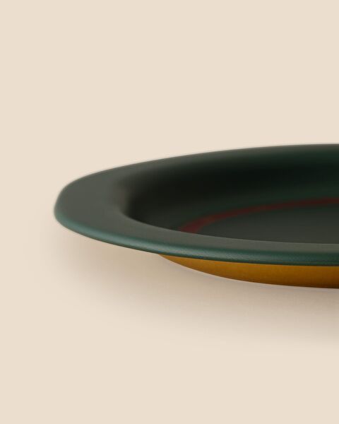 Linda Oval Metal Tray - Green - 3