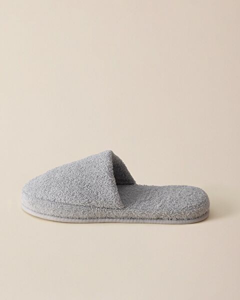 Coralie 100% Cotton Terry Slippers - Gray - 4