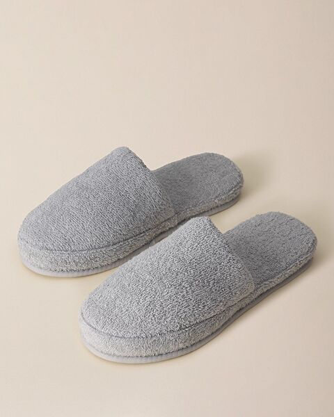 Coralie 100% Cotton Terry Slippers - Gray - 3