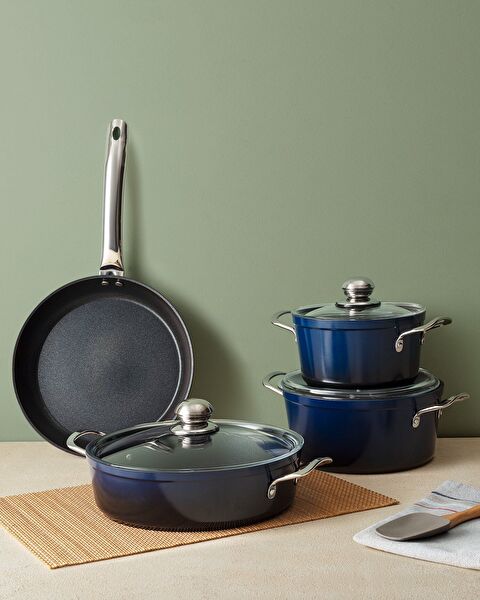 Titanium Professionele Pannenset 7-delig - Marineblauw - 0
