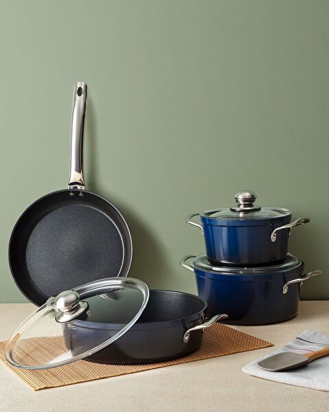 Titanium Professionele Pannenset 7-delig - Marineblauw - 1