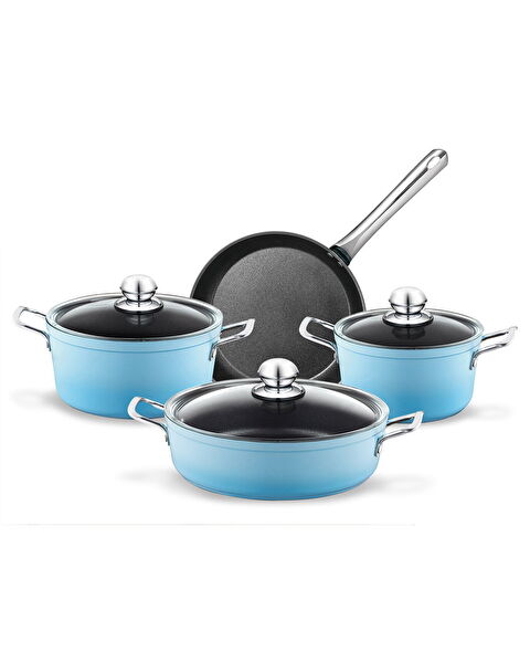 Titanium Professional Cookware Set 7 Pieces - Light Blue - 3