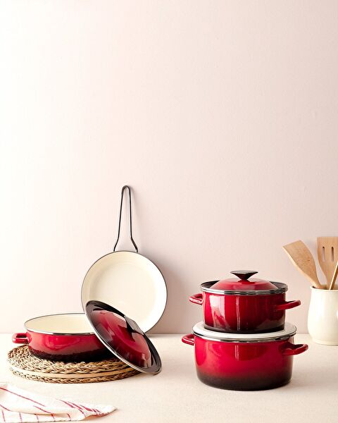 La Garde Derin Tencere - Kırmızı - 20 cm - 3