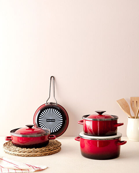 La Garde Derin Tencere - Kırmızı - 20 cm - 2