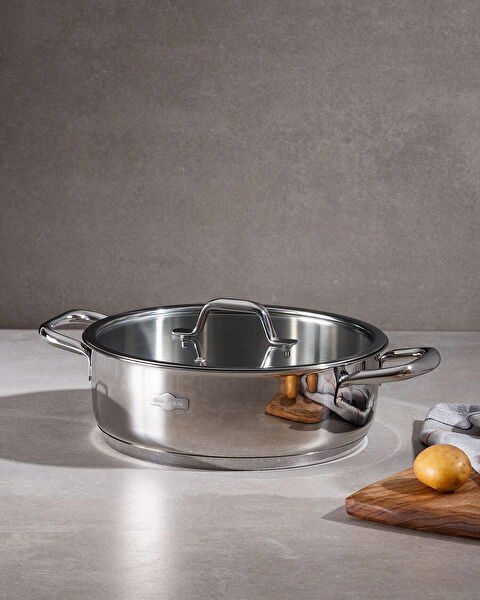 Nova Short Casserole - Steel - 24 cm - 0