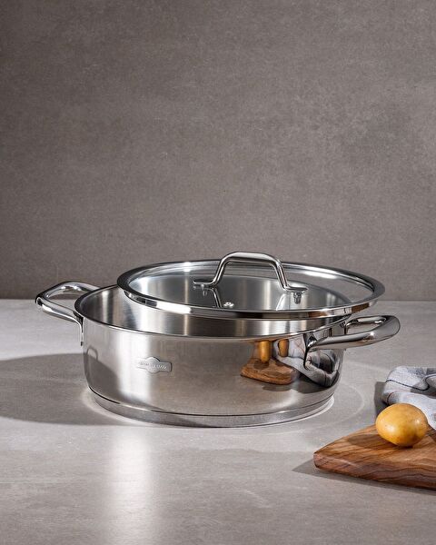 Nova Short Casserole - Steel - 24 cm - 1