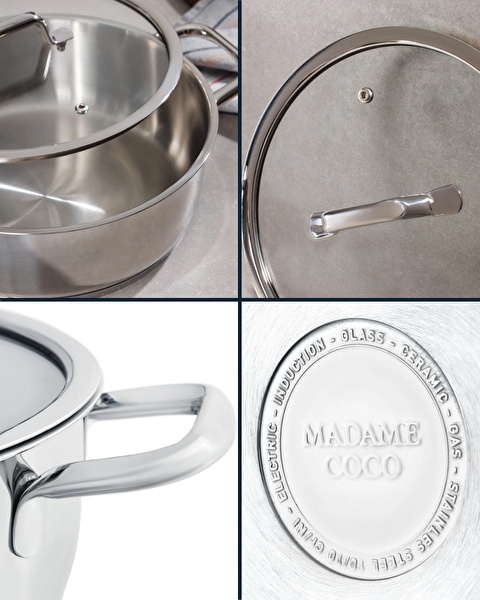 Nova Short Casserole - Steel - 24 cm - 4