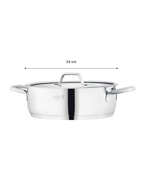 Nova Short Casserole - Steel - 24 cm - 7