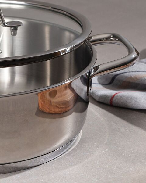 Nova Short Casserole - Steel - 24 cm - 3
