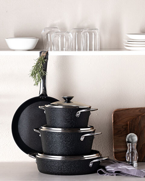 Titanium 7 Piece Cookware Set Noir - Black - 0