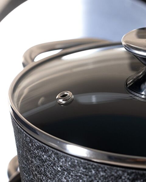 Titanium 7 Piece Cookware Set Noir - Black - 6