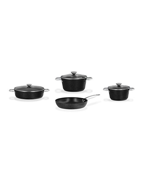 Titanium 7 Piece Cookware Set Noir - Black - 9